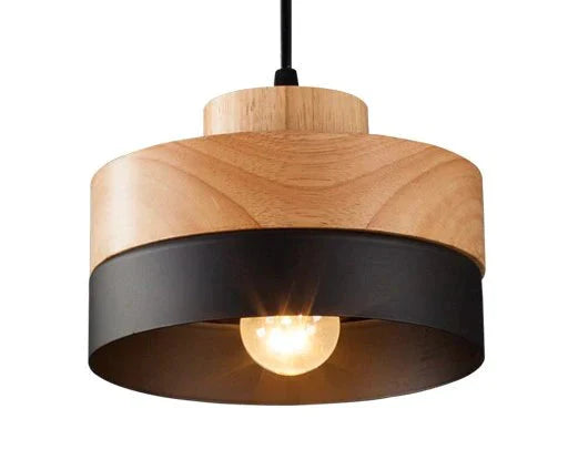 Nordic Solid Wood Lamp Simple Dining Table Pendant Lights Personality E27 Creative Living Room
