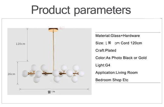 Gold/Black Magic Bean Led Pendant Lights For Dinning Vintage Loft Hanging