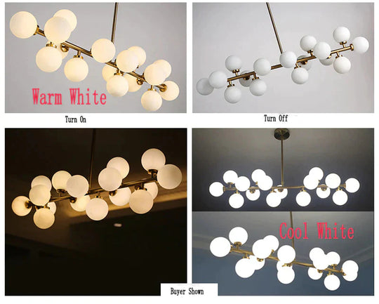 Gold/Black Magic Bean Led Pendant Lights For Dinning Vintage Loft Hanging