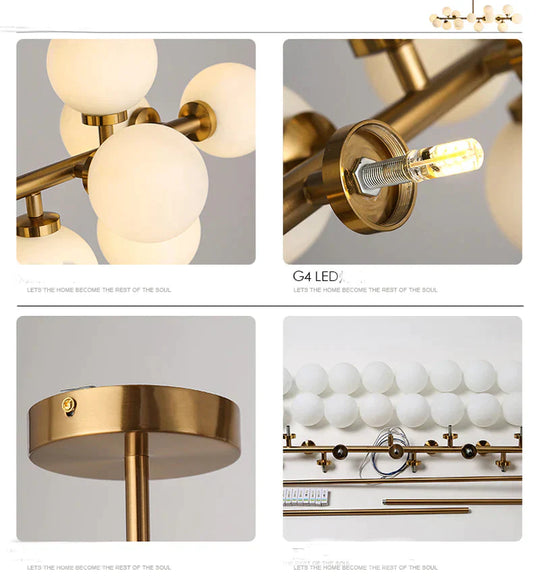 Gold/Black Magic Bean Led Pendant Lights For Dinning Vintage Loft Hanging