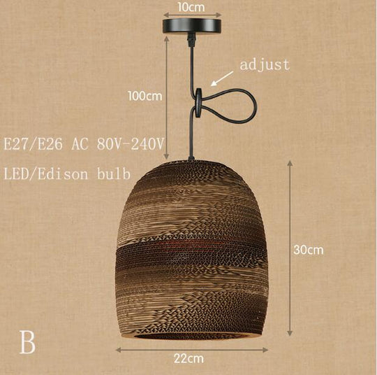 Modern Nordic Pendant Light Hanging E27 Led Origami Paper Shade Lamp Bar Restaurant Living Room