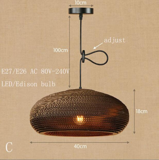 Modern Nordic Pendant Light Hanging E27 Led Origami Paper Shade Lamp Bar Restaurant Living Room