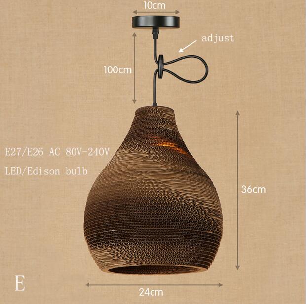 Modern Nordic Pendant Light Hanging E27 Led Origami Paper Shade Lamp Bar Restaurant Living Room