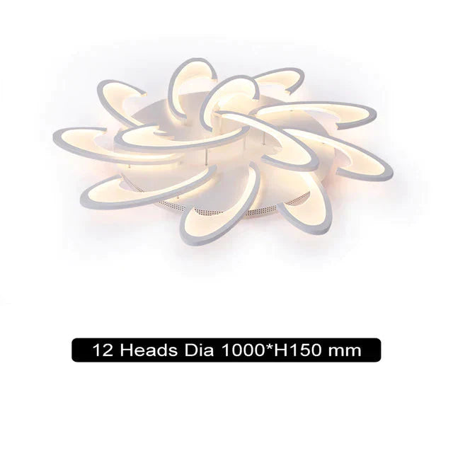 Remote Control Led Ceiling Lights With Ultra - Thin Acrylic Flush Mount Lamp 12 Heads / Cool White