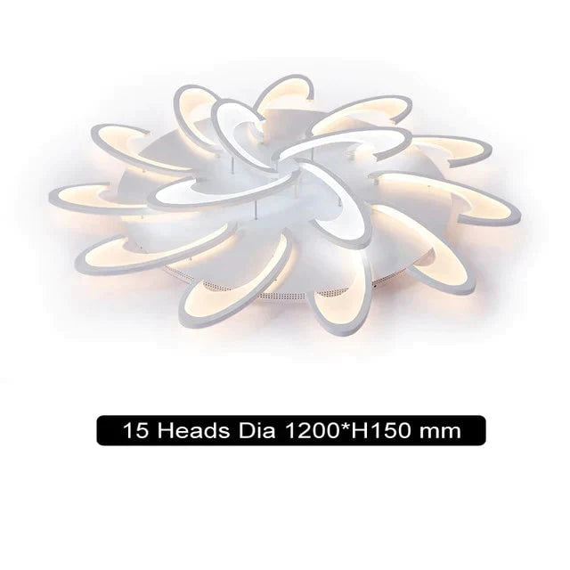Remote Control Led Ceiling Lights With Ultra - Thin Acrylic Flush Mount Lamp 15 Heads / Cool White