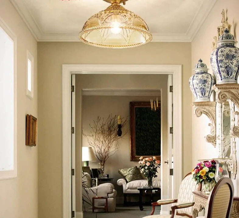Nordic Luxury Led Pendant Lights Foyer Bedroom With Glass Shade Plafon Led Vintage Lamp Modern