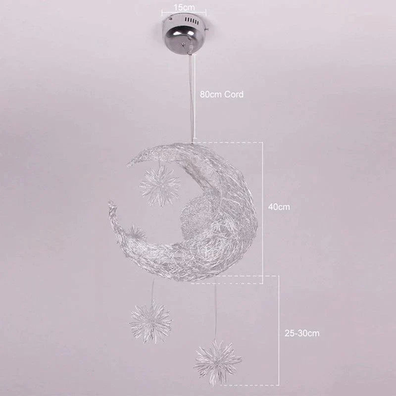 Ceiling Lamps Modern Pendant Led Moon Star Chandelier Children Bedroom Hanging Lamp Christmas