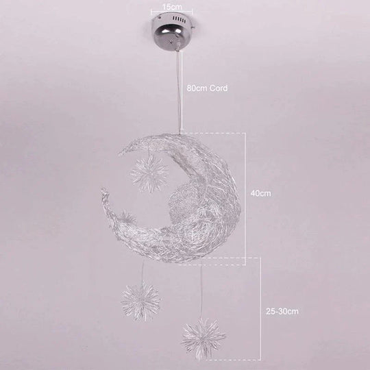Ceiling Lamps Modern Pendant Led Moon Star Chandelier Children Bedroom Hanging Lamp Christmas