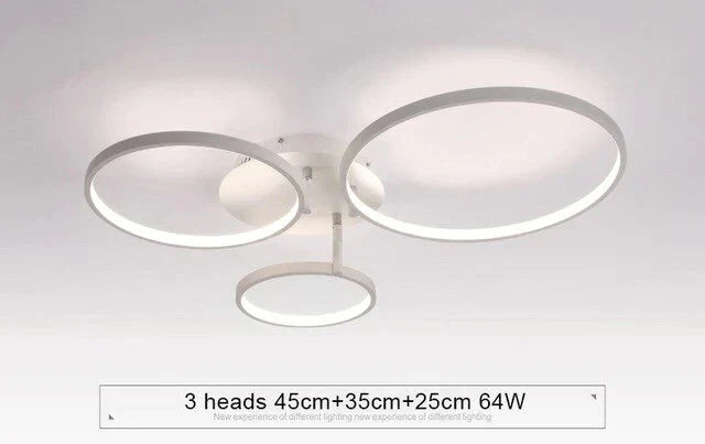 New Arrival Circle Rings Designer Modern Led Ceiling Lights Lamp For Living Room Bedroom Remote