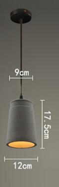 Vintage 5 Styles Cement Hanging Pendant Lamp E27 Led Light With Switch Lighting Fixture For Living
