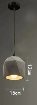 Vintage 5 Styles Cement Hanging Pendant Lamp E27 Led Light With Switch Lighting Fixture For Living