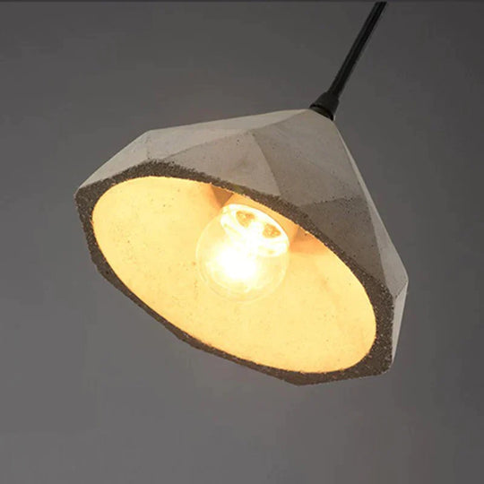 Retro Loft Concrete Pendant Light E27 Led Industrial Deco Hanging Lamp Cement With 5 Styles For