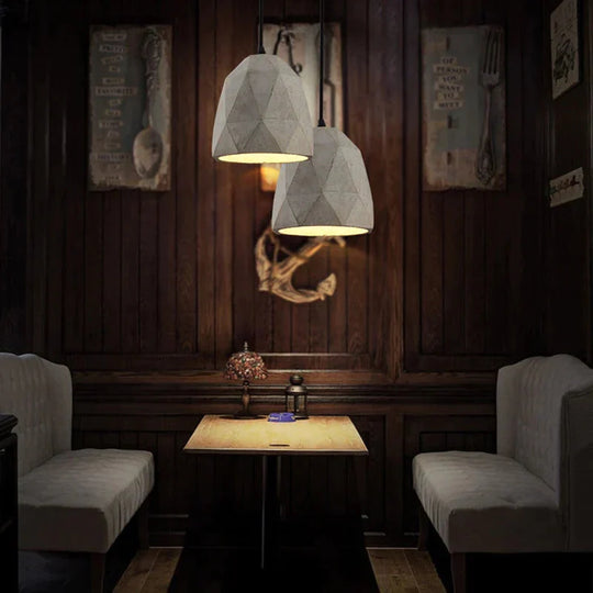 Retro Loft Concrete Pendant Light E27 Led Industrial Deco Hanging Lamp Cement With 5 Styles For