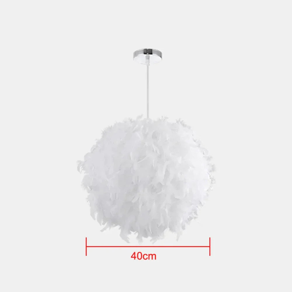 Modern Pendant Light Dreamlike Feather Droplight Bedroom Hanging Lamp