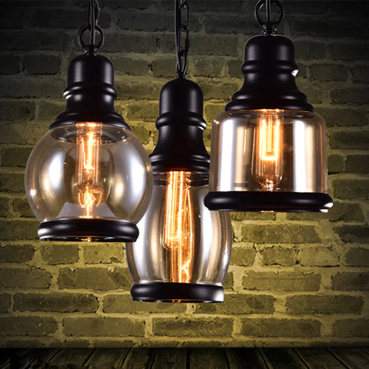 Vintage Loft Pendant Light Industrial Style Amber Glass Lamp Bar/Restaurant Retro Room Bar Bed 3