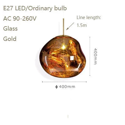 Modern Novelty Art Deco Glass Pendant Light Led E27 With 3 Colors For Living Room Bedroom