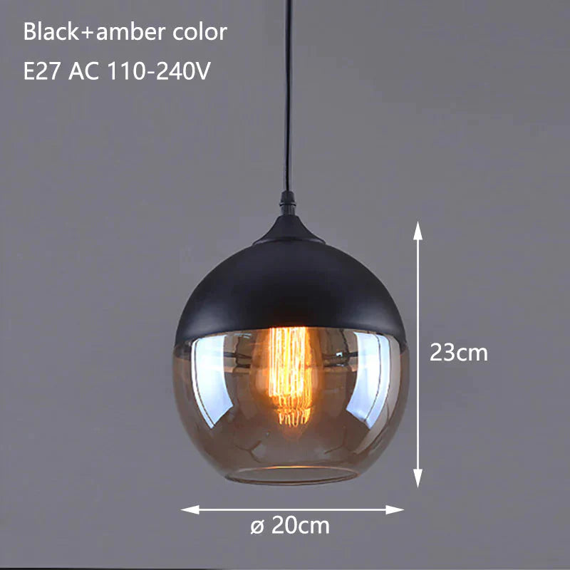 Nordic Modern Loft Hanging Glass Pendant Lamp Fixtures E27 E26 Led Lights For Kitchen Restaurant