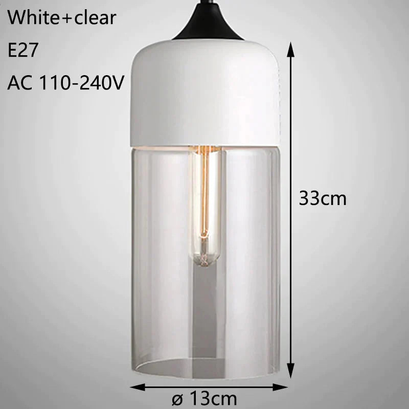 Nordic Modern Loft Hanging Glass Pendant Lamp Fixtures E27 E26 Led Lights For Kitchen Restaurant