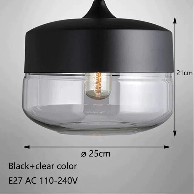 Nordic Modern Loft Hanging Glass Pendant Lamp Fixtures E27 E26 Led Lights For Kitchen Restaurant