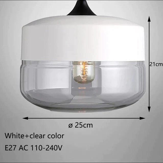 Nordic Modern Loft Hanging Glass Pendant Lamp Fixtures E27 E26 Led Lights For Kitchen Restaurant