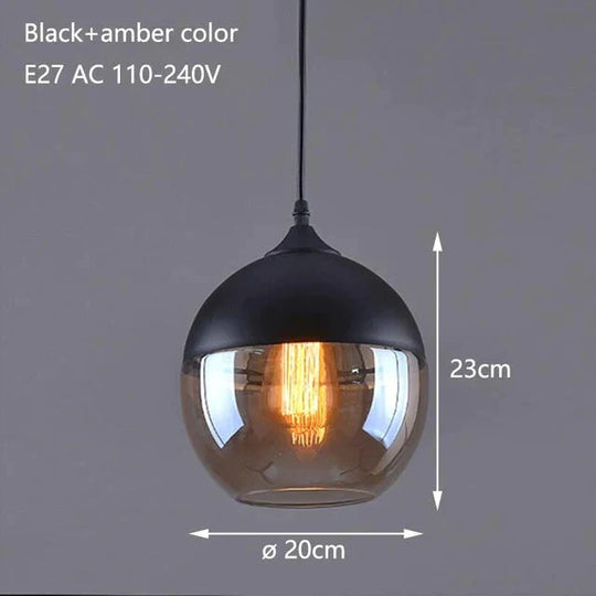 Nordic Modern Loft Hanging Glass Pendant Lamp Fixtures E27 E26 Led Lights For Kitchen Restaurant