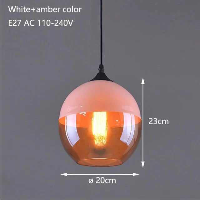 Nordic Modern Loft Hanging Glass Pendant Lamp Fixtures E27 E26 Led Lights For Kitchen Restaurant