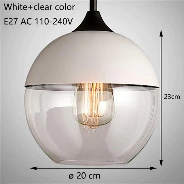 Nordic Modern Loft Hanging Glass Pendant Lamp Fixtures E27 E26 Led Lights For Kitchen Restaurant
