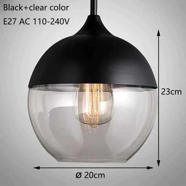 Nordic Modern Loft Hanging Glass Pendant Lamp Fixtures E27 E26 Led Lights For Kitchen Restaurant