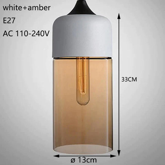 Nordic Modern Loft Hanging Glass Pendant Lamp Fixtures E27 E26 Led Lights For Kitchen Restaurant