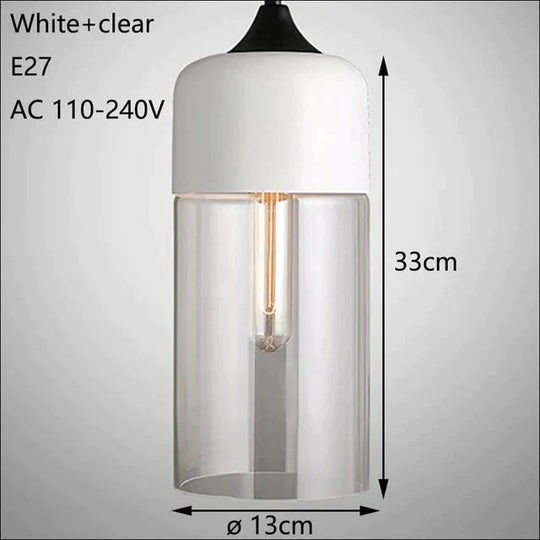 Nordic Modern Loft Hanging Glass Pendant Lamp Fixtures E27 E26 Led Lights For Kitchen Restaurant