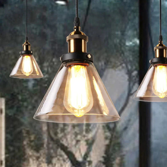 Vintage Glass Pendant Lights Loft Hang Lamp Smoky Grey Hanging Light