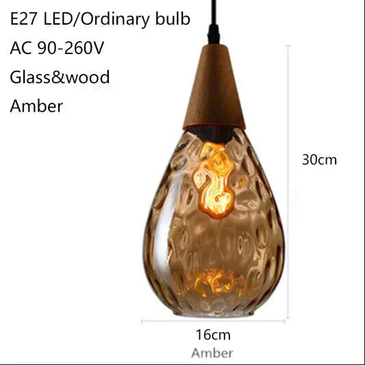 Modern Creative Europe Glass Pendant Light Led E27 With 3 Colors For Bedroom/Restaurant/Living