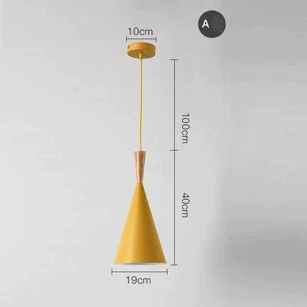 Slope Indoor Lighting Slope Pendant Lights Wood And Aluminum Lamp Restaurant Bar Coffee Dining Room