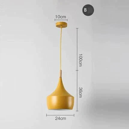 Slope Indoor Lighting Slope Pendant Lights Wood And Aluminum Lamp Restaurant Bar Coffee Dining Room