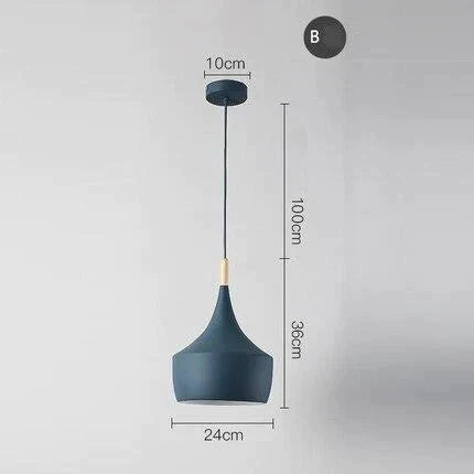 Slope Indoor Lighting Slope Pendant Lights Wood And Aluminum Lamp Restaurant Bar Coffee Dining Room