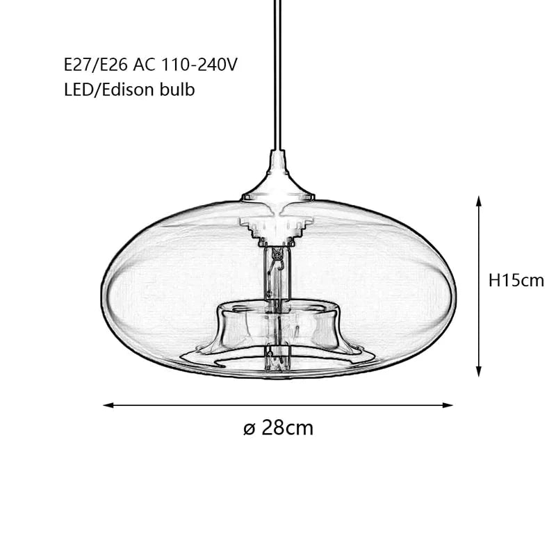 Nordic Modern Hanging 7 Color Glass Pendant Light