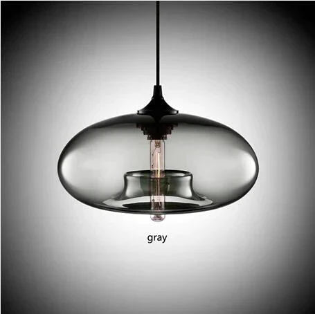 Nordic Modern Hanging 7 Color Glass Pendant Light Gray