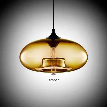 Nordic Modern Hanging 7 Color Glass Pendant Light Amber