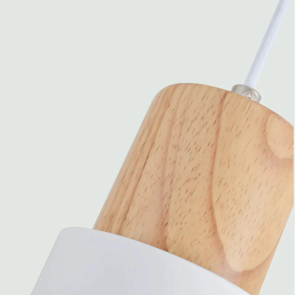 Nordic Simple Wood Pendant Lights Led Hanging Colorful Aluminum Lighting