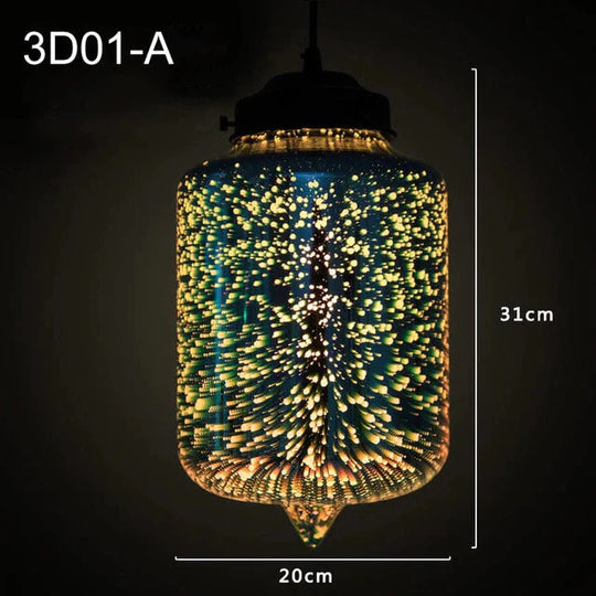Shiny 3D Led Pendant Lights Lustre Pendente For Bar Living Room Kitchen Modern Glass Industrial