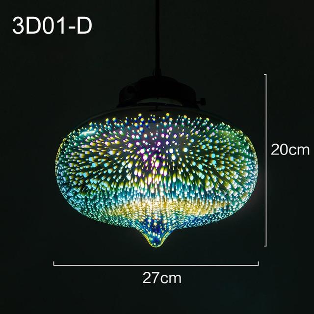 Shiny 3D Led Pendant Lights Lustre Pendente For Bar Living Room Kitchen Modern Glass Industrial