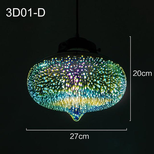 Shiny 3D Led Pendant Lights Lustre Pendente For Bar Living Room Kitchen Modern Glass Industrial