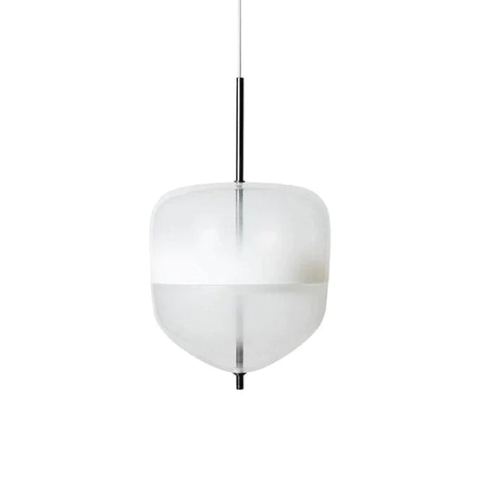 Nordic Modern Teardrop - Shaped Blue Glass Pendant Light Led Art Deco Simple White Hanging Lamp For