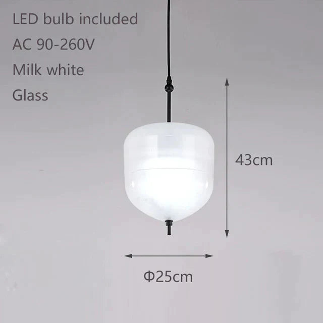 Nordic Modern Teardrop - Shaped Blue Glass Pendant Light Led Art Deco Simple White Hanging Lamp For