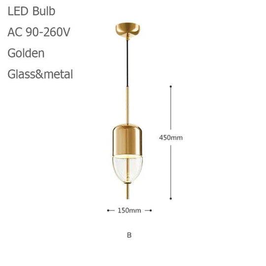 Nordic Modern Teardrop - Shaped Blue Glass Pendant Light Led Art Deco Simple White Hanging Lamp For