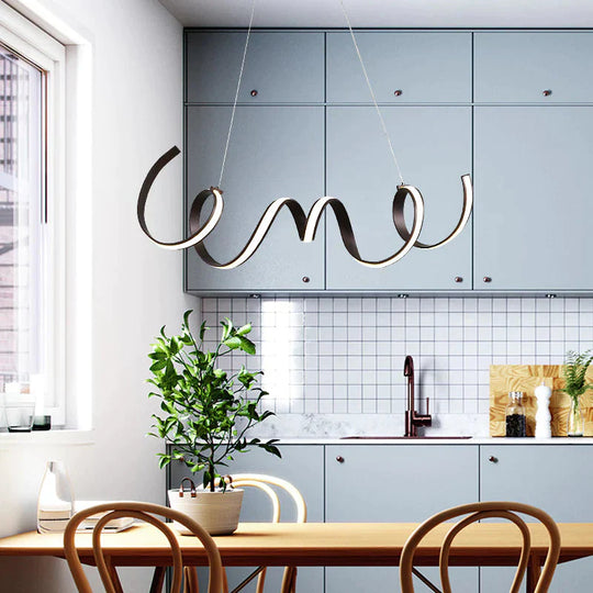 Coffee Finish Modern Led Pendant Lights For Living Room Dining Kitchen Acrylic Aluminum Body Lamp