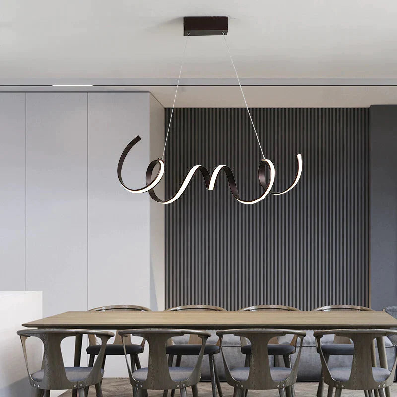 Coffee Finish Modern Led Pendant Lights For Living Room Dining Kitchen Acrylic Aluminum Body Lamp