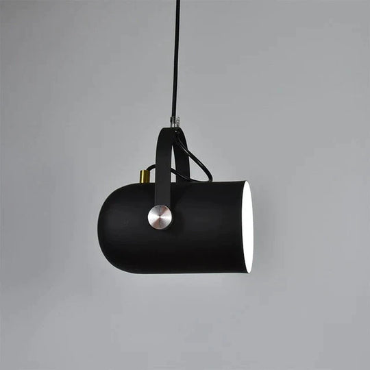 Nordic Minimalism Droplight Angle Adjustable E27 Small Pendant Lights Black / Power Cord