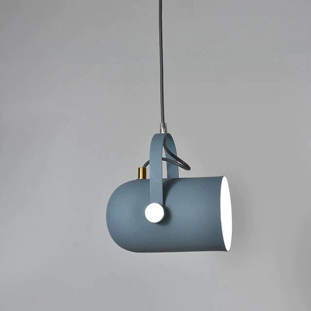 Nordic Minimalism Droplight Angle Adjustable E27 Small Pendant Lights Blue / Black Power Cord