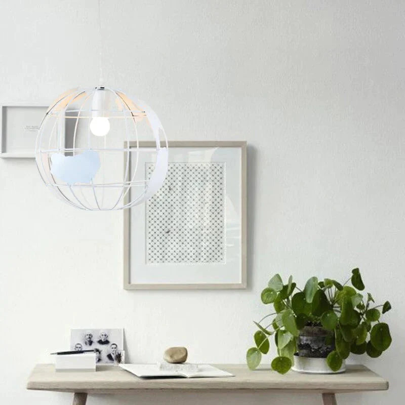 Pendant Light Black/White Creative E27 Bulbs Earth Iron Lamp Edison Bulb For Kitchen Dining Room